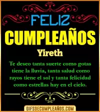 GIF Frases de Cumpleaños Yireth